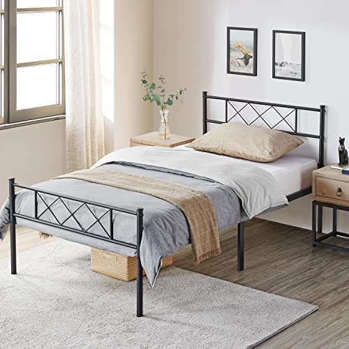 Yaheetech Modern Metallbett Bettgestelle mit Lattenrost, Doppelbett/Einzelbett,...